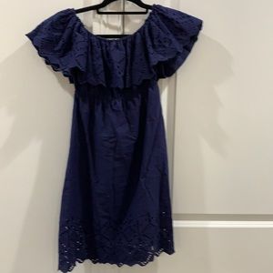 Off the shoulder navy dress